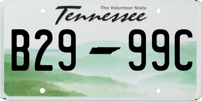 TN license plate B2999C