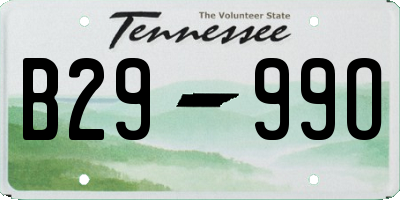 TN license plate B2999O
