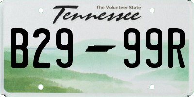 TN license plate B2999R