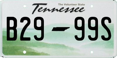 TN license plate B2999S