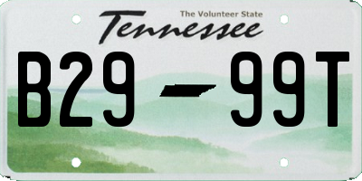 TN license plate B2999T