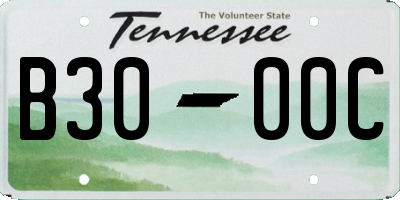 TN license plate B3000C