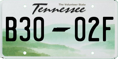 TN license plate B3002F