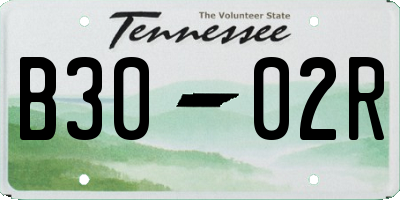TN license plate B3002R