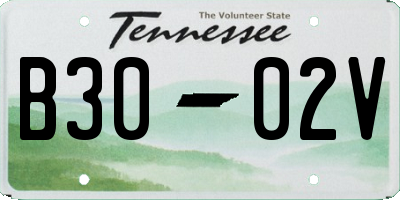 TN license plate B3002V