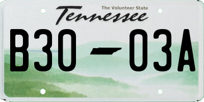 TN license plate B3003A