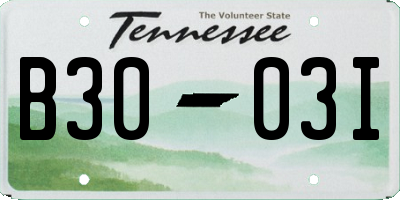 TN license plate B3003I