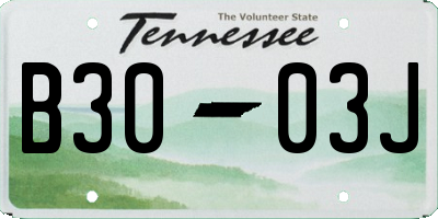 TN license plate B3003J