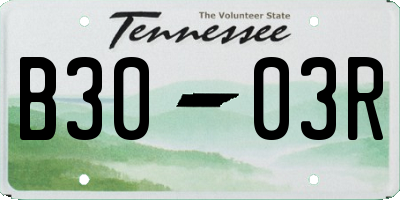 TN license plate B3003R