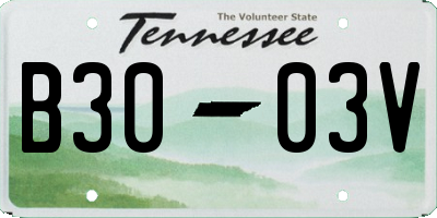 TN license plate B3003V