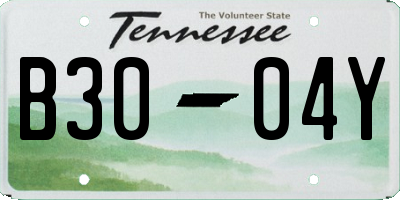 TN license plate B3004Y