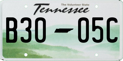TN license plate B3005C
