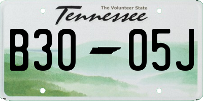 TN license plate B3005J