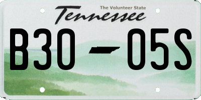 TN license plate B3005S