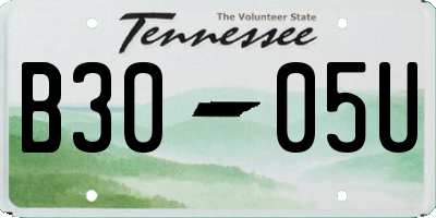 TN license plate B3005U