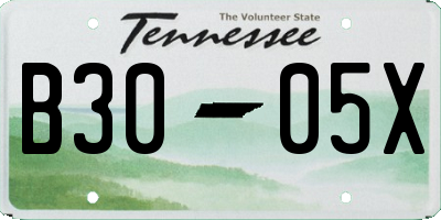 TN license plate B3005X