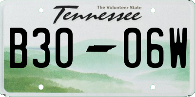 TN license plate B3006W