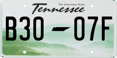 TN license plate B3007F