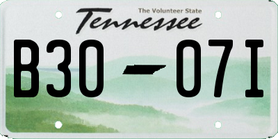 TN license plate B3007I