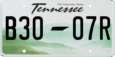 TN license plate B3007R