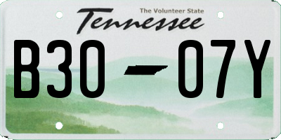 TN license plate B3007Y