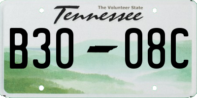 TN license plate B3008C
