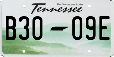 TN license plate B3009E