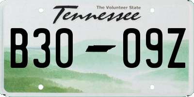 TN license plate B3009Z