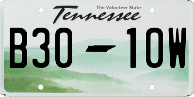 TN license plate B3010W