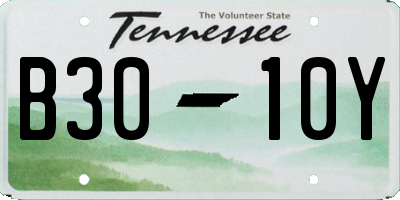 TN license plate B3010Y