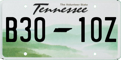 TN license plate B3010Z