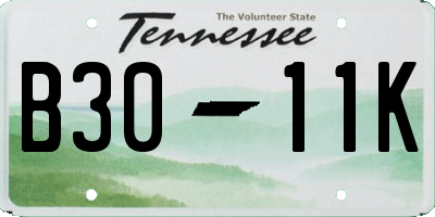 TN license plate B3011K