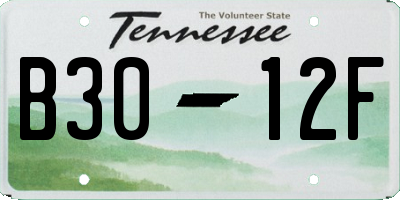TN license plate B3012F