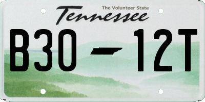 TN license plate B3012T