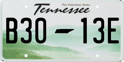 TN license plate B3013E