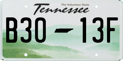 TN license plate B3013F