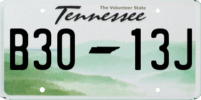 TN license plate B3013J