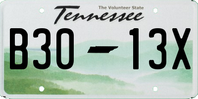 TN license plate B3013X
