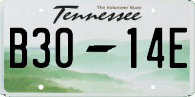 TN license plate B3014E