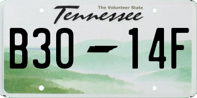 TN license plate B3014F
