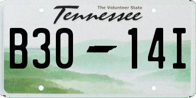 TN license plate B3014I