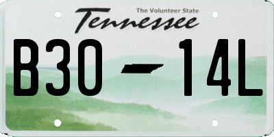 TN license plate B3014L