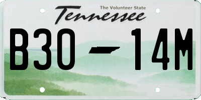TN license plate B3014M