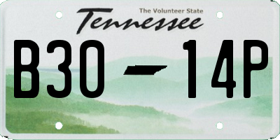 TN license plate B3014P