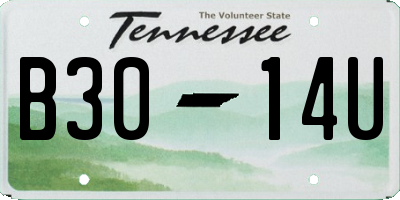 TN license plate B3014U