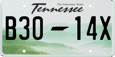 TN license plate B3014X