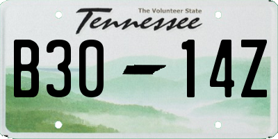 TN license plate B3014Z