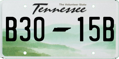 TN license plate B3015B