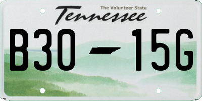 TN license plate B3015G