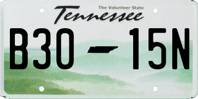 TN license plate B3015N